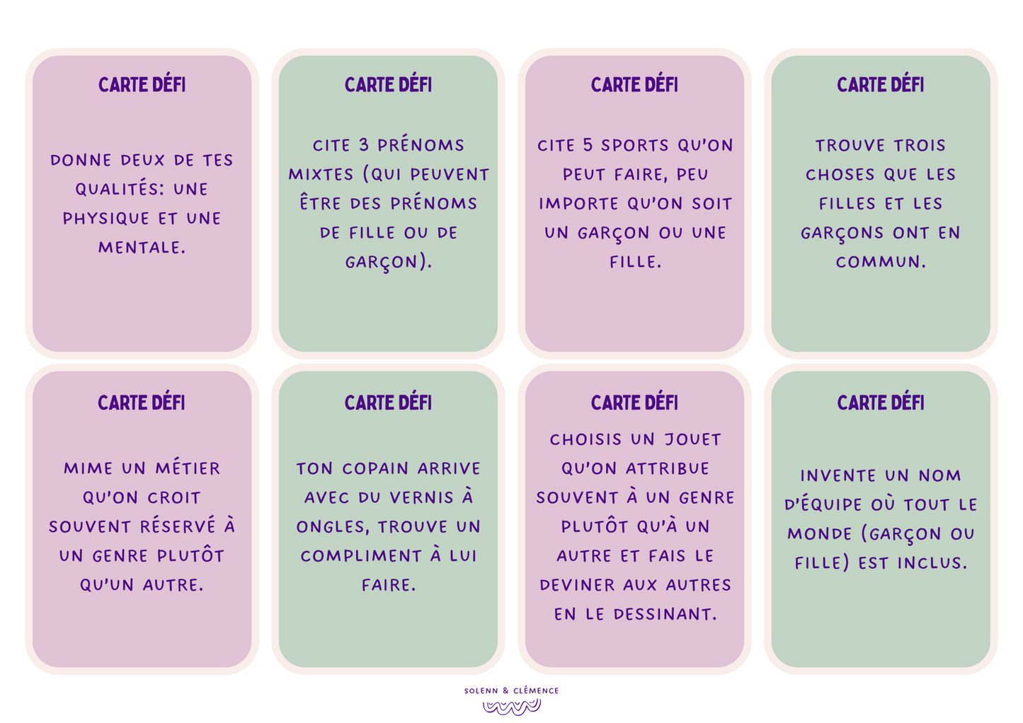Jeu de l'oie - Stéréotypes de genre