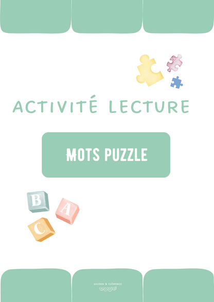 Activité lecture - Mots puzzle